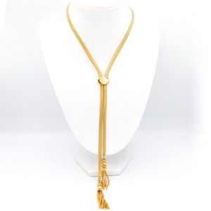 Vintage Monet Jewelry Gold Tone Lariat Necklace